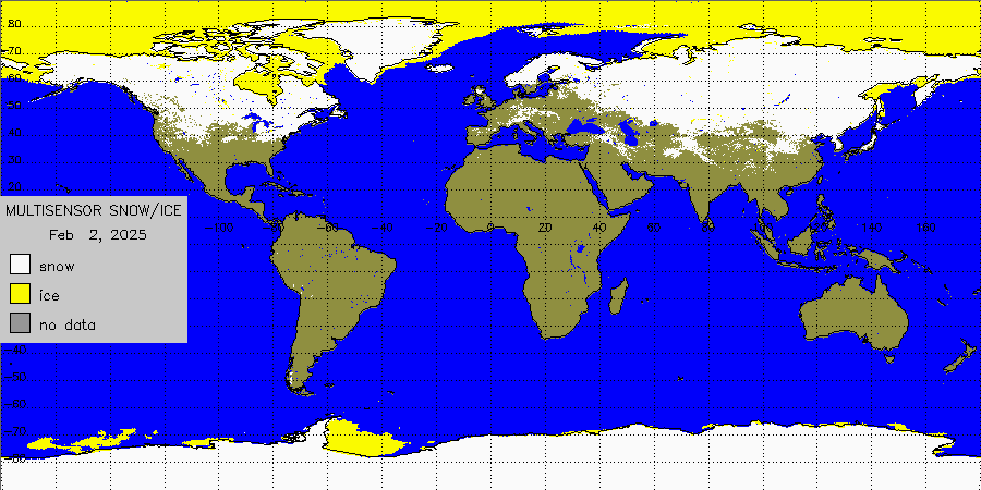 Snow Cover World Map Global Cryosphere Watch