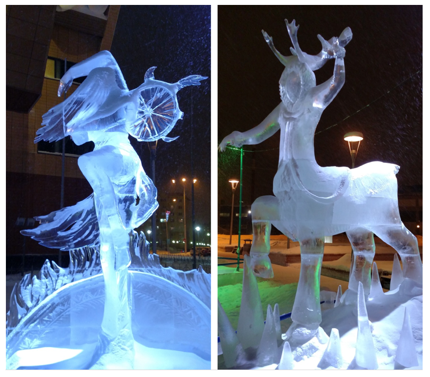 Ice sculpture in Salekhard, Russia