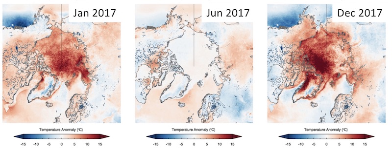 The Arctic began and ended warmer than usual