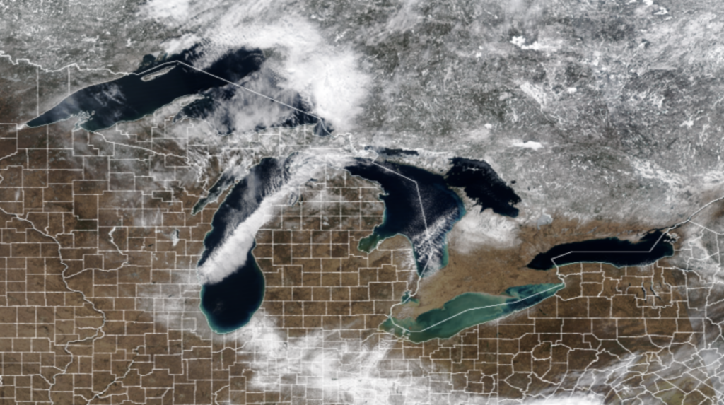 Record Low Great Lakes Ice Cover, Winter 2023-2024