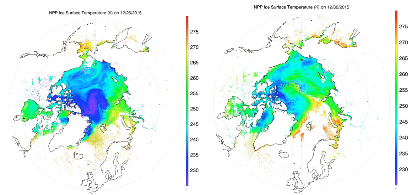 Extreme Warming in the Arctic, 30 December 2015